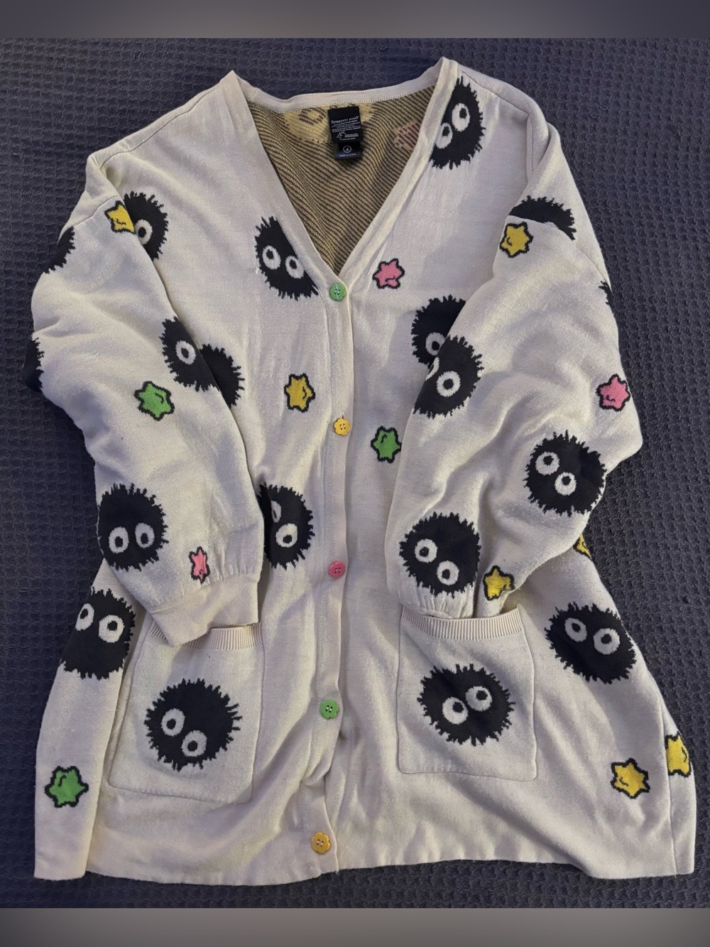 Hot topic Spirited Away Soot Sprite Studio Ghibli Plus Cream Cardigan Sweater